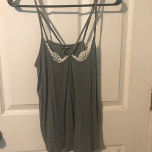 Gray loose tank top